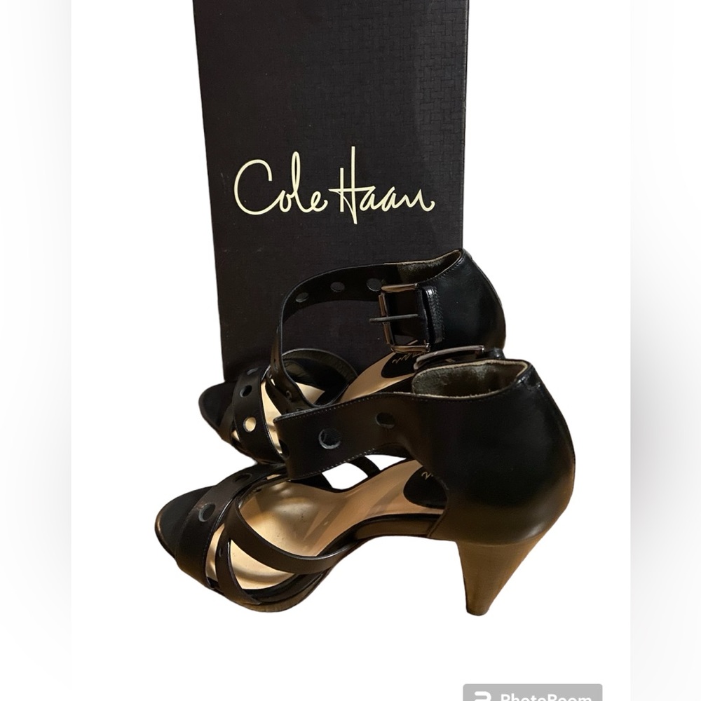 Cole Haan Black Strappy Heels - Picture 3 of 7